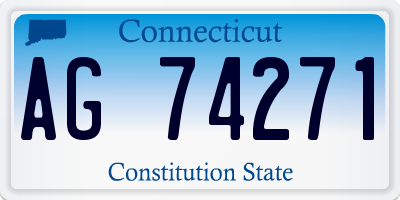 CT license plate AG74271
