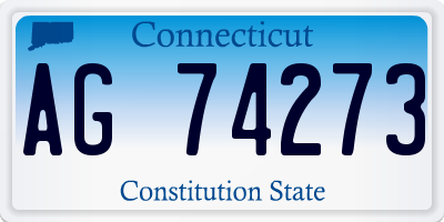 CT license plate AG74273