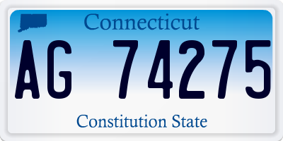 CT license plate AG74275