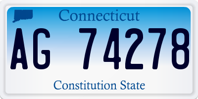CT license plate AG74278