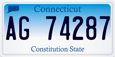 CT license plate AG74287