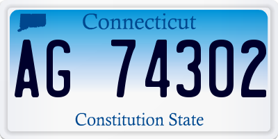 CT license plate AG74302