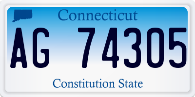 CT license plate AG74305