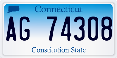 CT license plate AG74308
