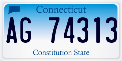 CT license plate AG74313