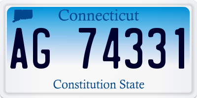 CT license plate AG74331