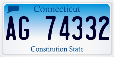 CT license plate AG74332