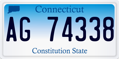 CT license plate AG74338