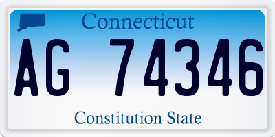CT license plate AG74346