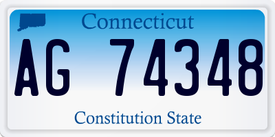 CT license plate AG74348