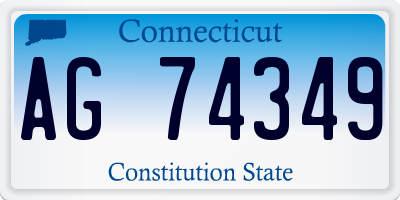 CT license plate AG74349