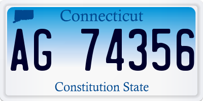 CT license plate AG74356
