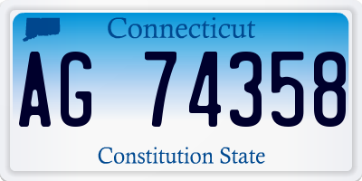 CT license plate AG74358