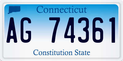 CT license plate AG74361