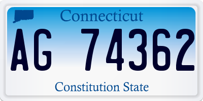 CT license plate AG74362