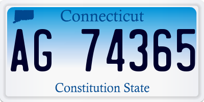 CT license plate AG74365