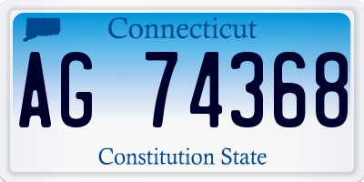 CT license plate AG74368