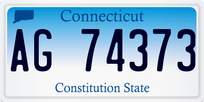 CT license plate AG74373