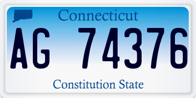 CT license plate AG74376