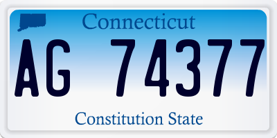 CT license plate AG74377