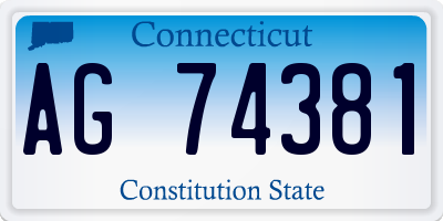 CT license plate AG74381