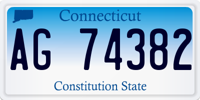 CT license plate AG74382