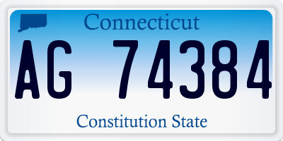 CT license plate AG74384