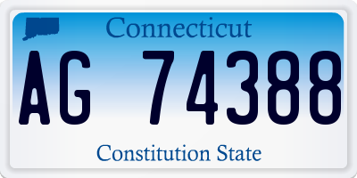 CT license plate AG74388