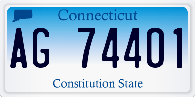CT license plate AG74401