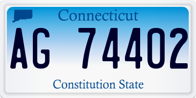 CT license plate AG74402