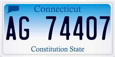 CT license plate AG74407