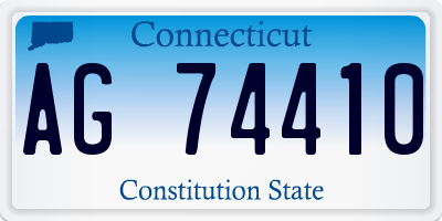 CT license plate AG74410