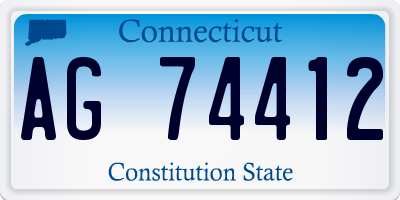 CT license plate AG74412