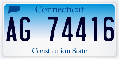 CT license plate AG74416