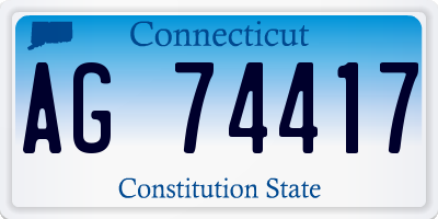 CT license plate AG74417