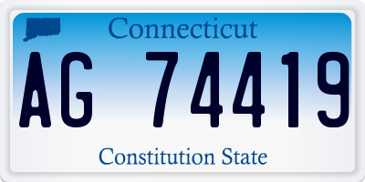 CT license plate AG74419