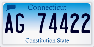 CT license plate AG74422