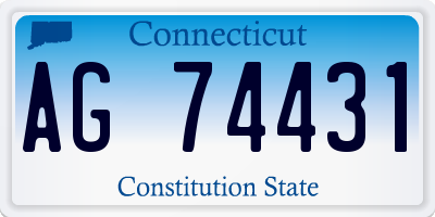 CT license plate AG74431