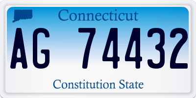 CT license plate AG74432