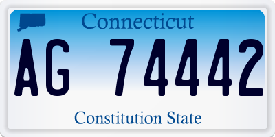 CT license plate AG74442