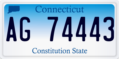 CT license plate AG74443