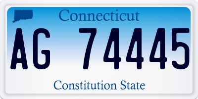 CT license plate AG74445