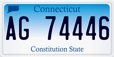 CT license plate AG74446