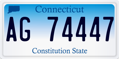 CT license plate AG74447