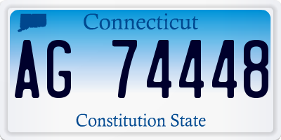 CT license plate AG74448