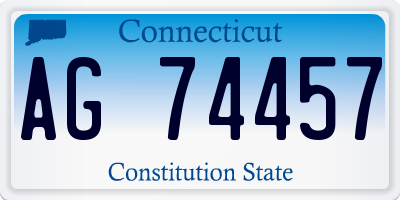 CT license plate AG74457