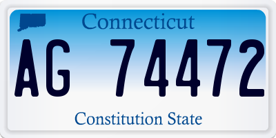 CT license plate AG74472