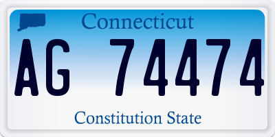 CT license plate AG74474
