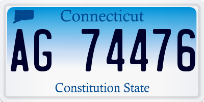 CT license plate AG74476