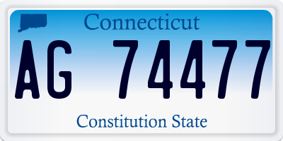 CT license plate AG74477